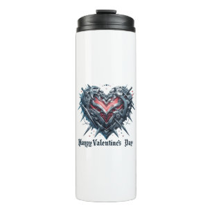 Shielded and caged valentines day heart thermal tumbler