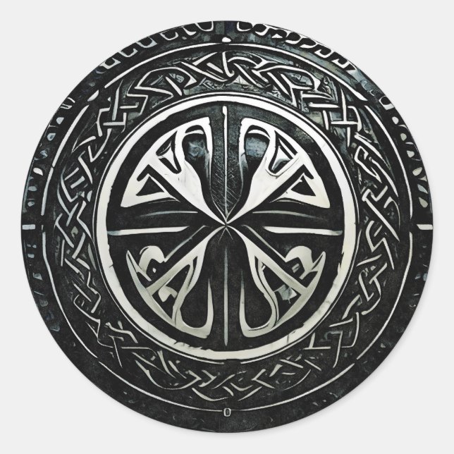 Shields up, the Viking way to face the world Classic Round Sticker (Front)