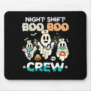 Shift Boo Boo Crew Nurse Ghost Halloween Nurses Rn Mouse Pad