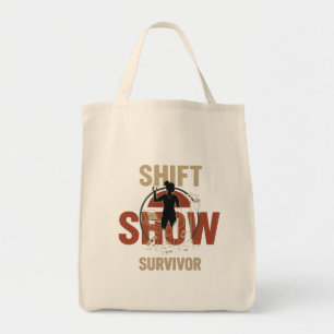 Shift Show Survivor --- Funny Nurse Burnout Badge Tote Bag
