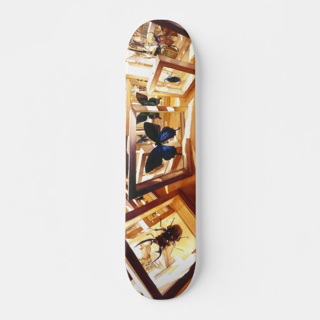 "Shifting Light" Bug Watercolor Skateboard (Front)