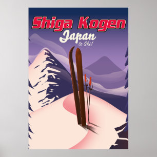 shiga kogen japan ski poster