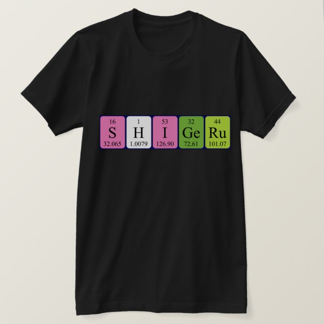Shigeru periodic table name shirt (Design Front)