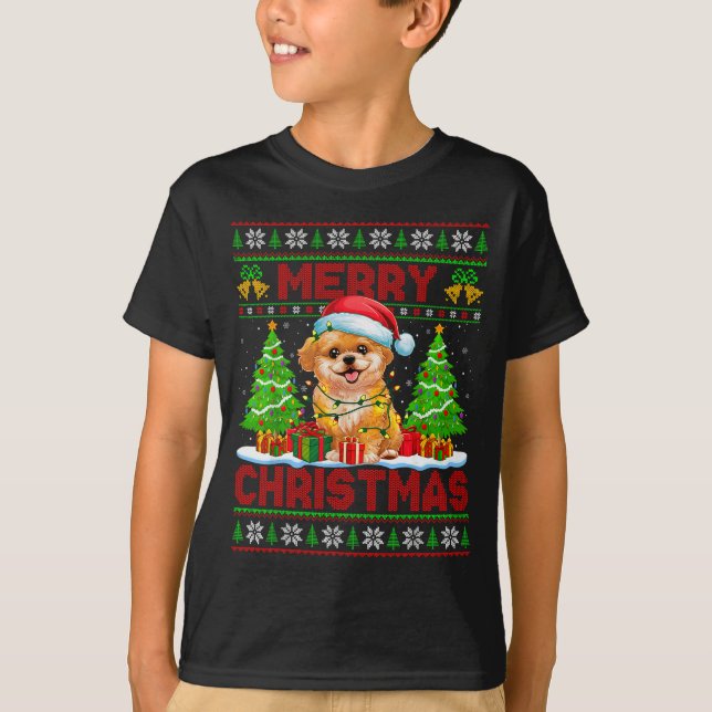 Shih O Ugly Christmas Sweaters Funny Pet Dog Light (Front)