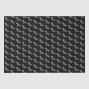 Shih-Poo Silhouette Yellow & Black Grid Dog Tissue Paper