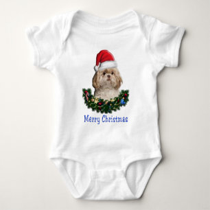 Shih-Tsu Dog Christmas items Baby Bodysuit