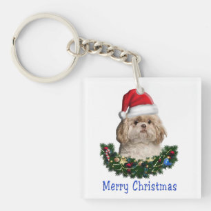 Shih-Tsu Dog Christmas items Key Ring