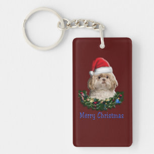 Shih-Tsu Dog Christmas Key Ring