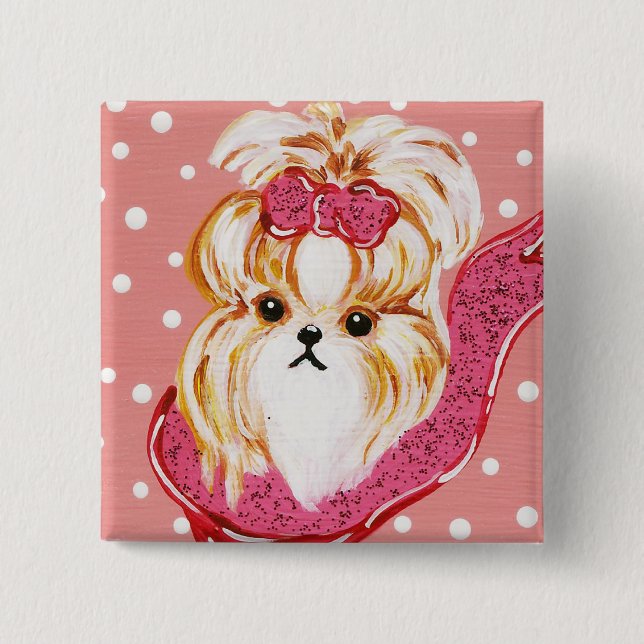 SHIH TZU 15 CM SQUARE BADGE (Front)