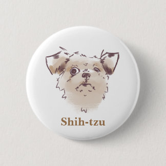 Shih-tzu 6 Cm Round Badge