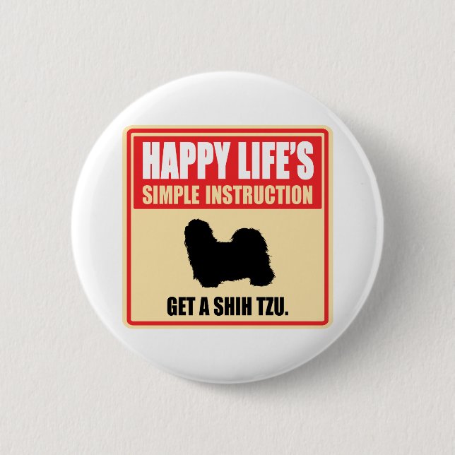Shih Tzu 6 Cm Round Badge (Front)