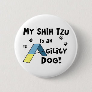 Shih Tzu Agility Dog Button