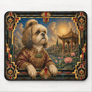 Shih Tzu, Art Deco Dog Mouse Pad
