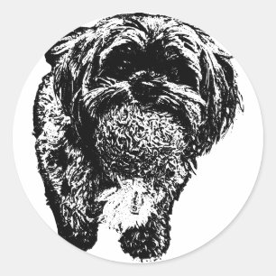  Shih Tzu Ball Time   Minimalist Dog Sticker