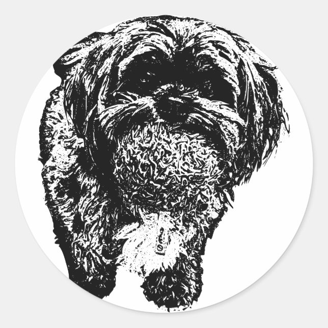 Shih Tzu Ball Time | Minimalist Dog Sticker (Front)