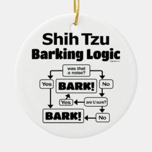 Shih Tzu Barking Logic Ceramic Ornament