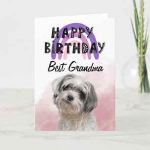 Shih Tzu Best Grandma Personalised Birthday Card