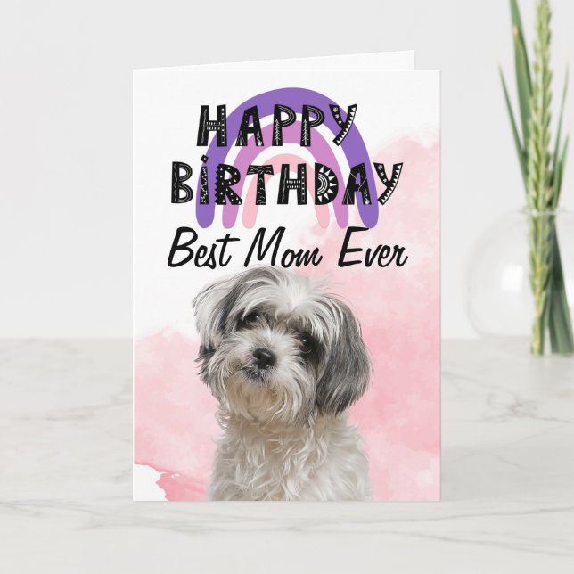Shih Tzu Best Mum Ever Personalised Birthday Card (Front)