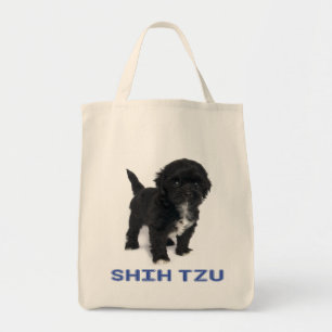 Shih Tzu Black And White Puppy Dog Love Tote