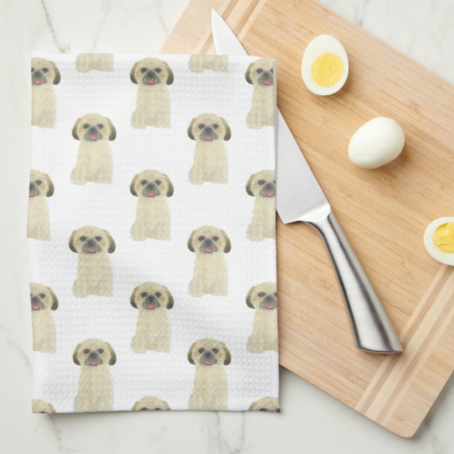 Shih Tzu (Blonde Tan Golden) Tea Towel (Quarter Fold)