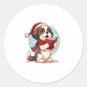 Shih Tzu Carol Singer Classic Round Sticker