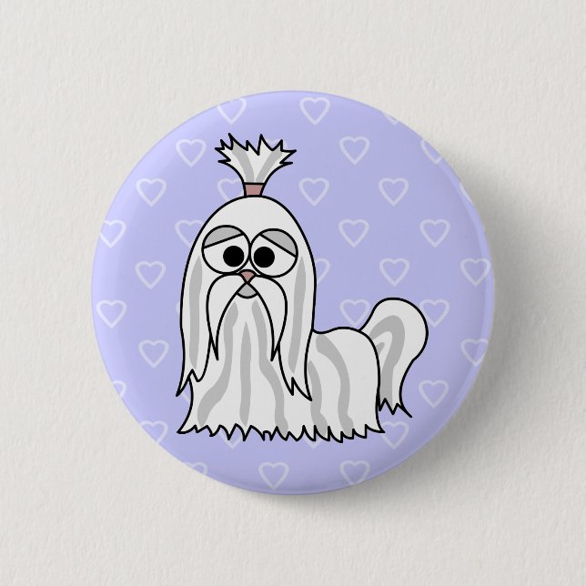 Shih Tzu Cartoon 6 Cm Round Badge (Front)