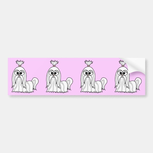 Shih Tzu Cartoon Bumper Sticker (Front)