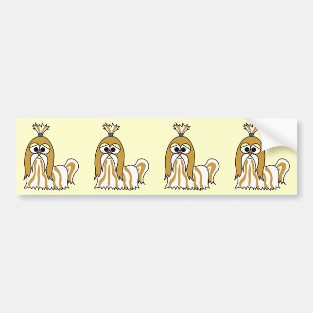 Shih Tzu Cartoon Bumper Sticker (Front)