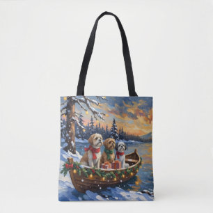 Shih Tzu Christmas Boat Holiday Tote Bag
