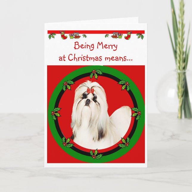 Shih Tzu Christmas Card (Front)
