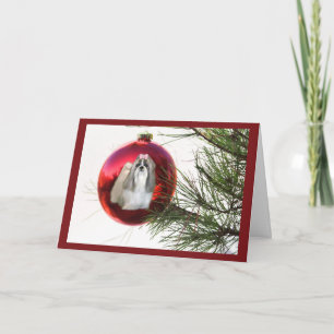 Shih Tzu Christmas Card Ornament