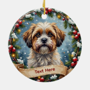Shih Tzu Christmas Ceramic Ornament