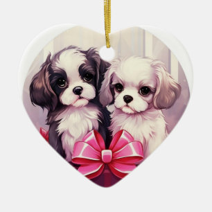 Shih Tzu christmas,dog memorial gift,dog lover gif Ceramic Ornament