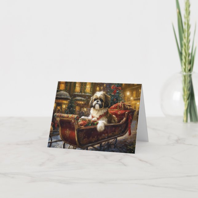 Shih Tzu Christmas Festive Season Card (Front)