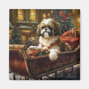 Shih Tzu Christmas Festive Season Magnet