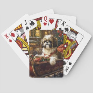 Shih Tzu Christmas Festive Season Playing Cards