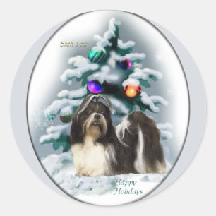 Shih Tzu Christmas Gifts Classic Round Sticker