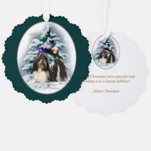 Shih Tzu Christmas Gifts Tree Decoration Card