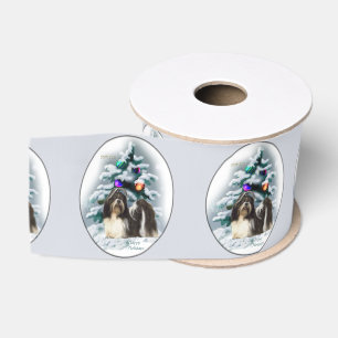 Shih Tzu Christmas Grosgrain Ribbon