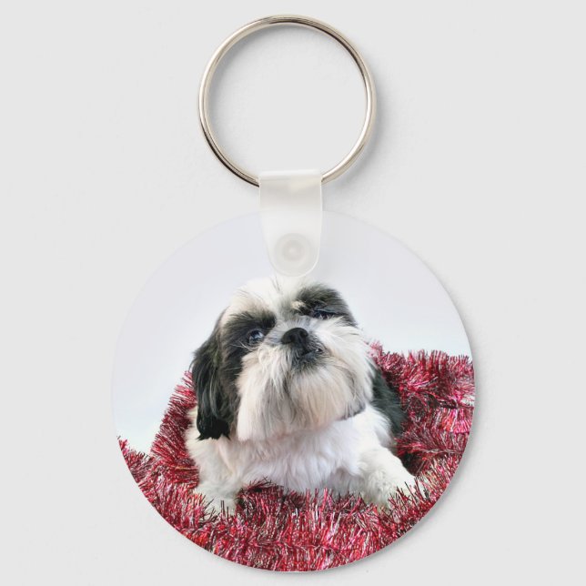 Shih Tzu Christmas Key Ring (Front)