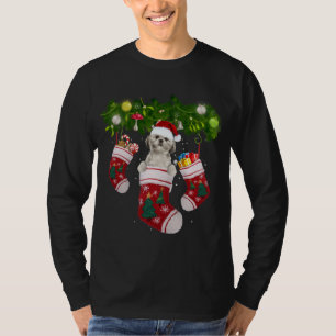 Shih Tzu Christmas Lights Gift Funny Xmas Dog Love T-Shirt