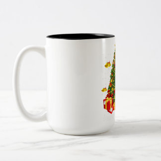 Shih Tzu Christmas Lights Tree | Santa Xmas Two-Tone Coffee Mug