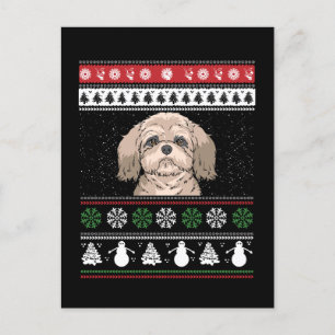 Shih Tzu Christmas Postcard