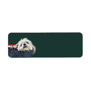 Shih Tzu Christmas Return Address Label