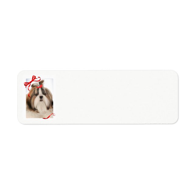 Shih Tzu Christmas Return Address Labels (Front)