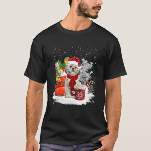 Shih Tzu Christmas Santa Hat Eggnog Boots Snow Xma T-Shirt