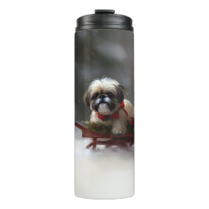 Shih Tzu Christmas snow winter Thermal Tumbler
