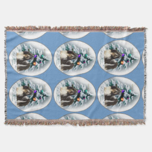 Shih Tzu Christmas Throw Blanket