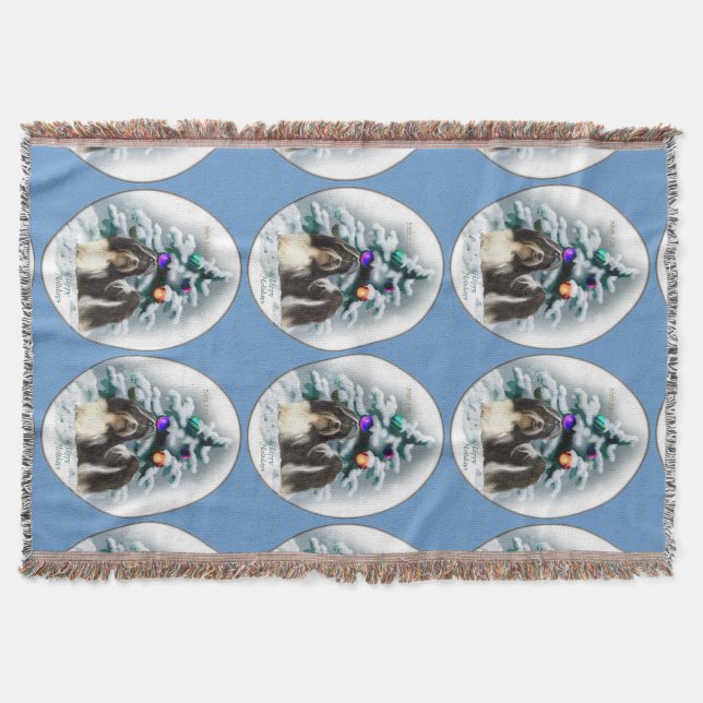 Shih Tzu Christmas Throw Blanket (Front)