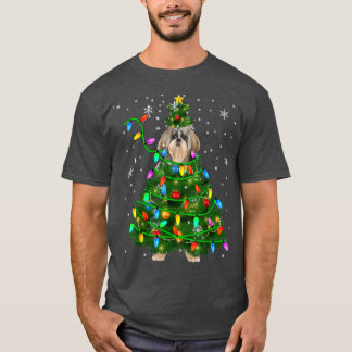 Shih Tzu Christmas Tree Christmas Lights Shih Tzu  T-Shirt